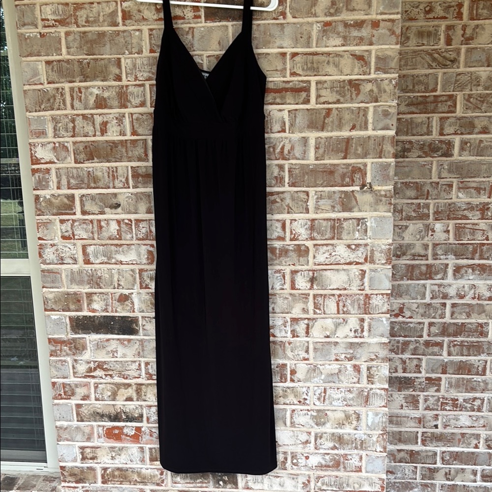 J.B.S. Black Maxi Slip Dress with Wrap Bust and  Straps